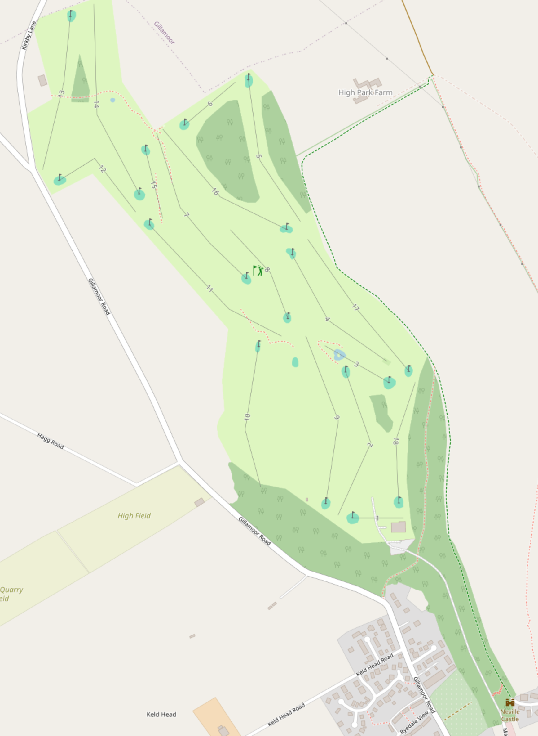 Version one working course layout for Kirkbymoorside Golf Club