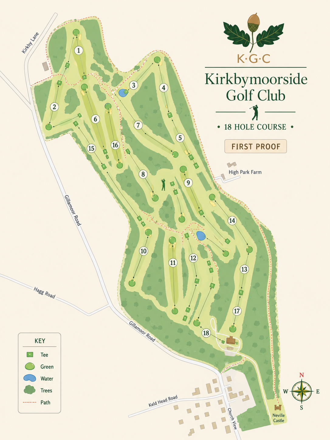 Version two first illustrated proof for Kirkbymoorside Golf Club